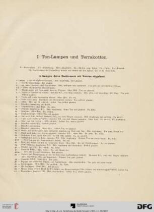 I. Ton-Lampen und Terrakotten (Nr. 1-208a)