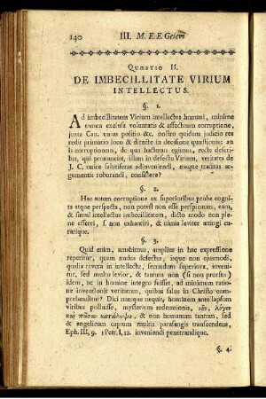 Quaestio II. De Imbecillitate Virium Intellectus.