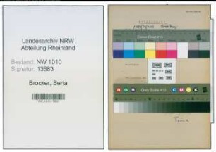 Entnazifizierung Berta Brocker , geb. (Stadt)
