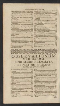 Libri Secundi Lemmata De Partibus Vitalibus Thorace Contentis.