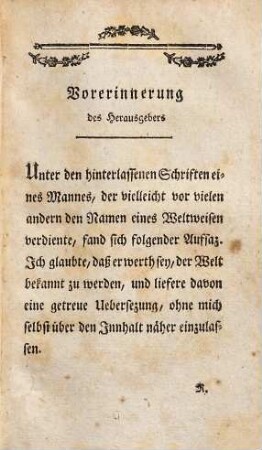 Vorstellung an S[ein]e. päbstliche Heiligkeit Pius den VI.