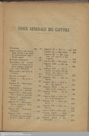 Indice generale dei Capitoli