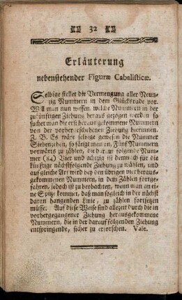 Erläuterung nebenstehender Figuræ Cabalisticæ.