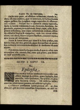 Sectio I. Caput VII. De Epilepsia.