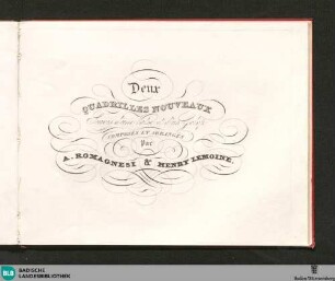 Deux quadrilles nouveaux : suivis d'une valse et d'un galop