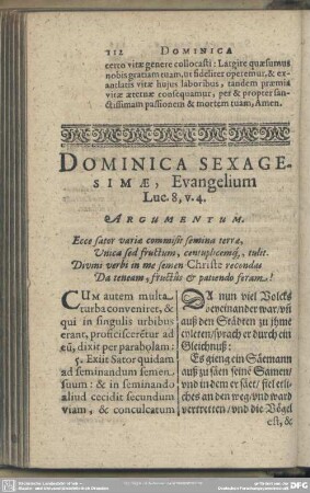 Dominica Sexagesimae, Evangelium Luc. 8, v. 4.