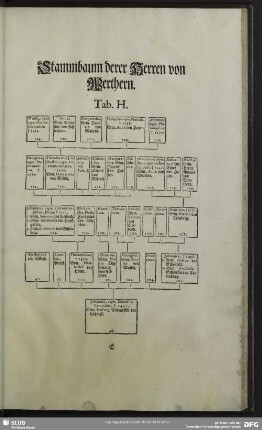 Stammbaum derer Herren von Werthern Tab. H.