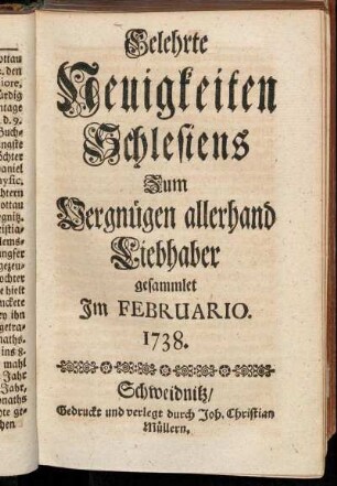 Im Februario. 1738.