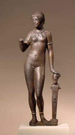 Römische Venusstatuette, auf Herme gestützt