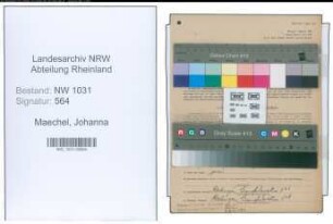 Entnazifizierung Johanna Maechel , geb. 08.02.1902 ()