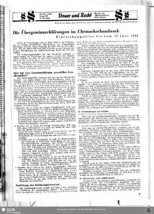 Die Übergewinnerklärung im Uhrmacherhandwerk