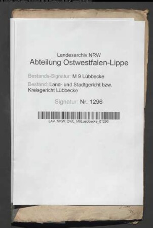 Erblasser: Tiemann, Christian Friedrich: