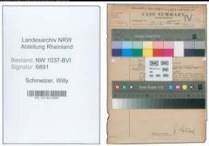 Entnazifizierung Willy Schmelzer , geb. 21.10.1910 (Volkswirt)