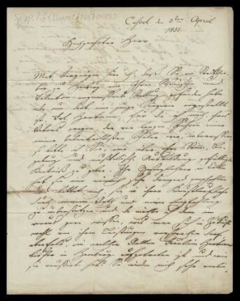 Brief von Louis Spohr an Johannes Franz Dupont