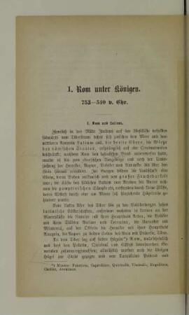 I. Rom unter Königen. 753 - 510 v. Chr.