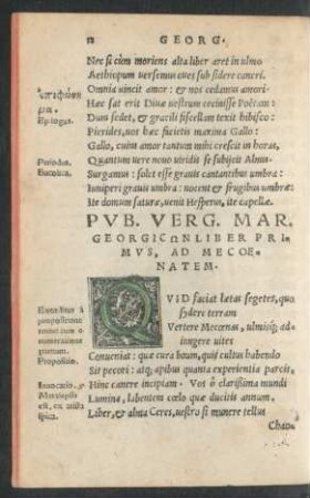 Pub. Verg. Mar. Georgicon Liber Primus, Ad Mecoenatem.