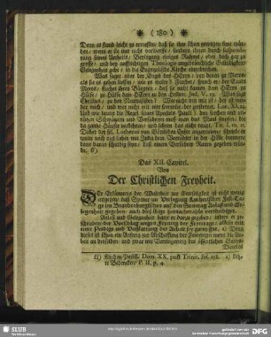 Das XII. Capitel. Von Der Christlichen Freyheit