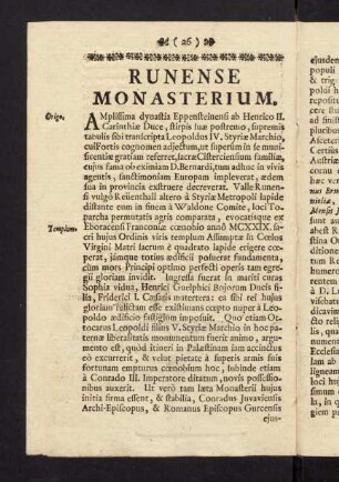 26-31, Runense Monasterium.