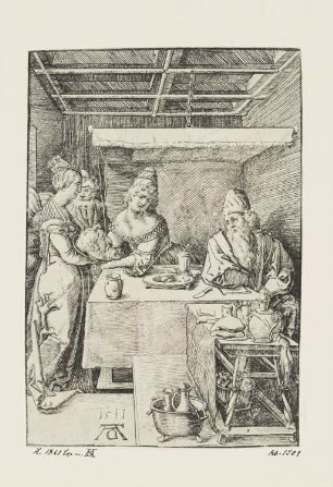Herodias empfängt das Haupt des Johannes