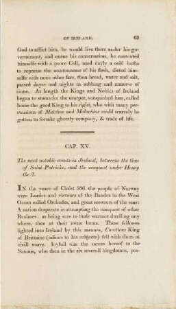 Cap. XV. The most notable events in Ireland, betweene the time of Saint Patricke, and the conquest under Henry the 2.