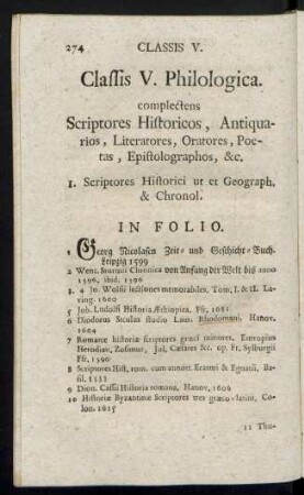 Classis V. Philologica