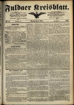 Ausgabe vom Montag, den 14. März 1910.