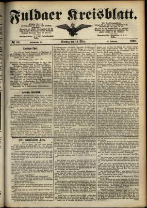 Ausgabe vom Montag, den 14. März 1910.