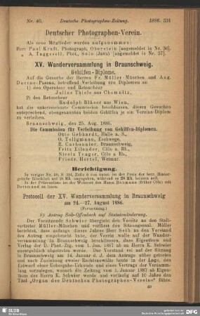 Protocoll der XV. Wanderversammlung in Braunschweig