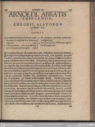 Arnoldi, Abbatis Lubecensis Chronic. Slavorum Liber VI.