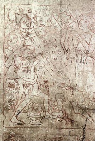 Szenen aus dem Alten Testament — 4. Reihe, 7. Bild: Der Mannaregen