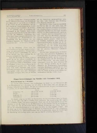 Himmelserscheinungen im Oktober und November 1914.