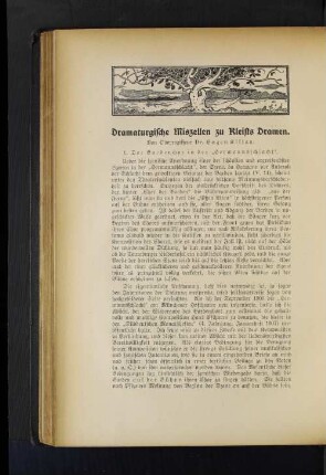 Dramaturgische Miszellen zu Kleists Dramen