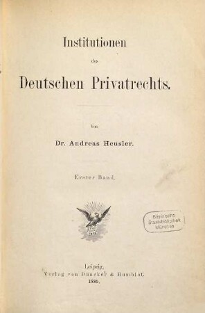 Institutionen des deutschen Privatrechts, 1