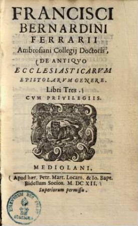 De antiquo ecclesiasticarum epistolarum genere : libri tres