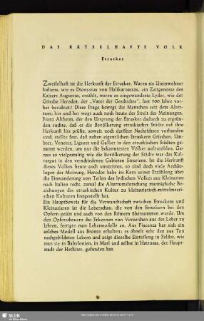 Das Rätselhafte Volk : Etrusker