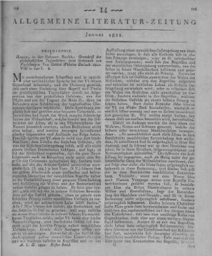 Gerlach, G. W.: Grundriss der philosophischen Tugendlehre zum Gebrauche bei seinen Vorlesungen. Halle: Gebauer 1820