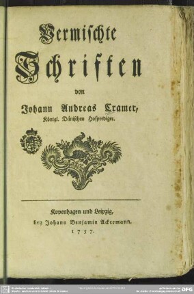 Vermischte Schriften