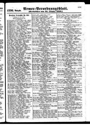 1226.Ausgabe. Mittwoch, 25. Oktober 1916