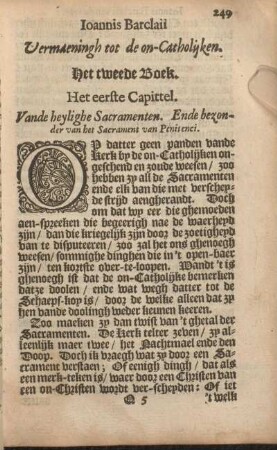 Het tweede Boek. Het eerste Capittel [- Het VIII. Capittel]