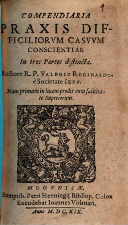 Compendiaria Praxis difficiliorum casuum Conscientiae