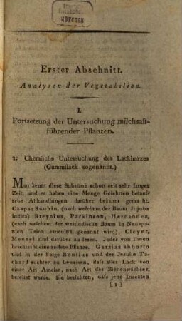 Chemische Untersuchungen mineralischer, vegetabilischer und animalischer Substanzen : Fortsetzung des chemischen Laboratoriums, 4. Chemische Schriften ; Bd. 5