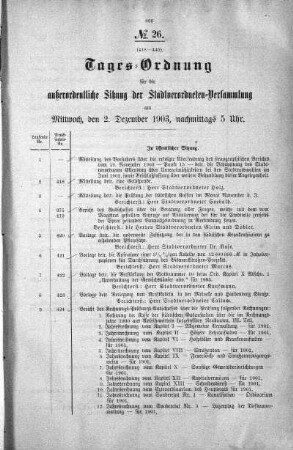 Tages-Ordnung, 02. Dezember 1903