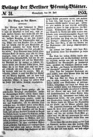 Beilage: No. 31, Sonnabend, den 30. Juli
