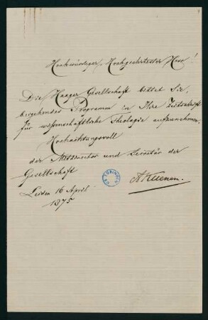 Brief 4: 16. April 1875