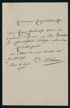 Brief 4: 16. April 1875