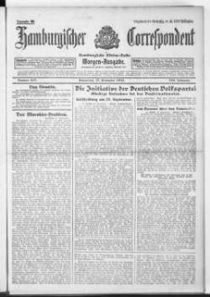 Hamburgischer Correspondent und Hamburgische Börsen-Halle : ältestes Hamburger Handels- u. Börsenbl. ; bedeutendste u. größte Schiffahrts-Zeitung Deutschlands, Morgenausgabe