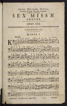 1-18, Violoncello. Missa I. - Missa II.