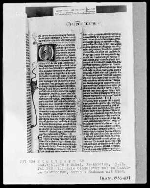 Bibel — Initiale O (sculetur me), darin Madonna, Folio 240recto