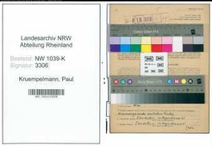 Entnazifizierung Paul Kruempelmann , geb. 30.06.1917 ()