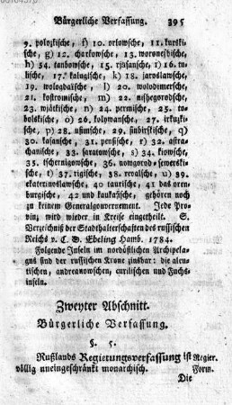 Zweyter Abschnitt. Buergerliche Verfassung